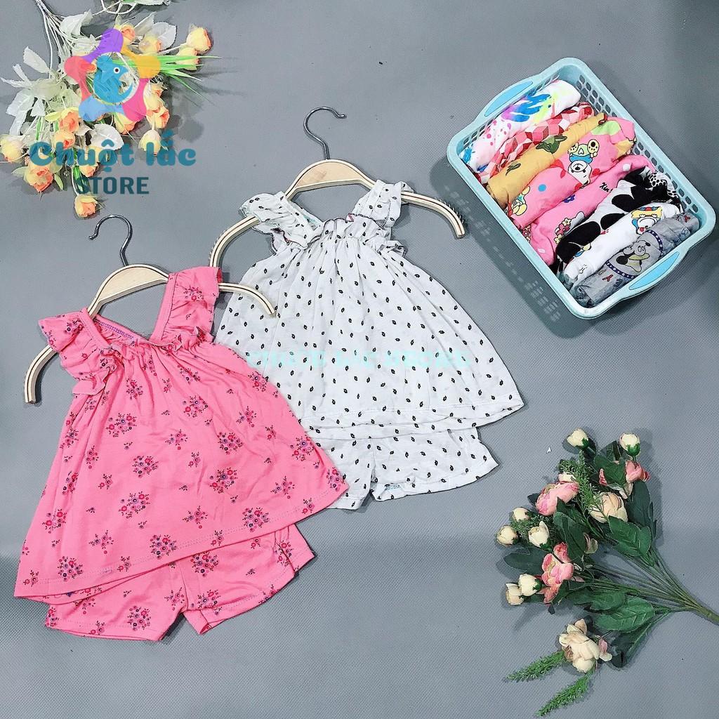 Combo 2 bộ đồ bé gái kiểu 2 dây babydoll chất cotton xuất dư cho bé từ 8kg đến 18kg giao ngẫu nhiên