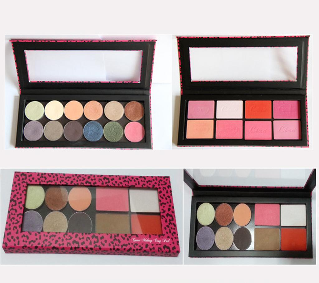 4xEmpty Magnetic Eyeshadow Palette Makeup Cosmetic DIY Palette Pink Leopard