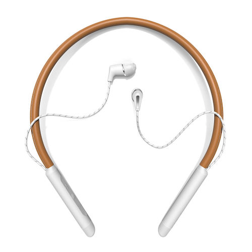 Tai nghe Klipsch Bluetooth T5 Neckband-Hàng Chính Hãng-Nâu Trắng