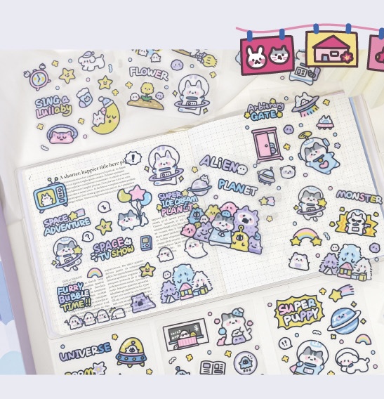 Sticker Hộp 450 miếng dán Trang Trí Họa Tiết Hoạt Hình Sáng Tạo