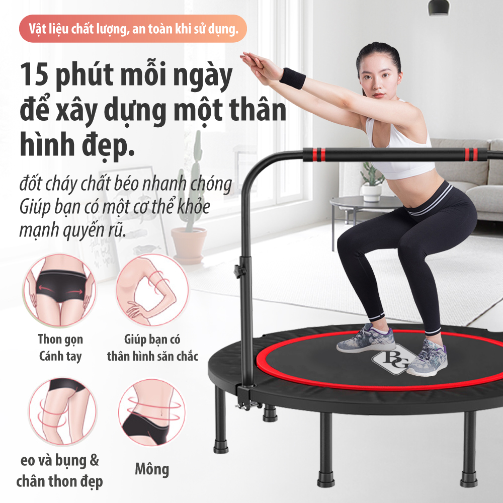 BG Sàn nhún lò xo cao cấp Trampoline Bật Nhảy Lò Xo Cho Trẻ Vui Chơi Phát Triển Vận Động An Toàn Cho Bé và Người Lớn- Hàng nhập khẩu