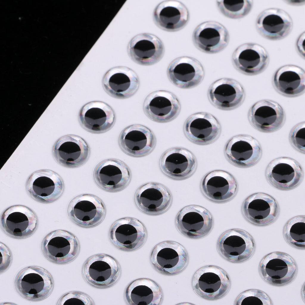 100pcs Fishing Lure Eyes Holographic Self Adhesive Eyes 3D Fish Eye DIY