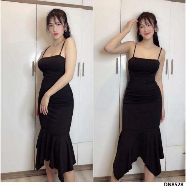 Đầm cúp 2 dây chân váy bèo đuôi cá