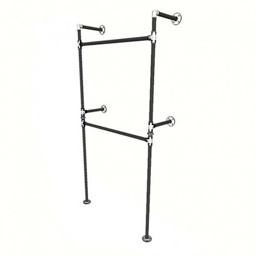 Kệ ống nước treo quần áo, Giá treo đồ gắng tường 2 tầng Decor Shop quần áo, quán cafe