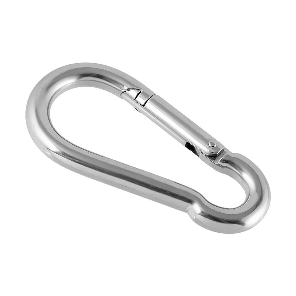 2Pcs Camping Climbing 304 Stainless Carabiner Clip Snap Hook Quick Hitch