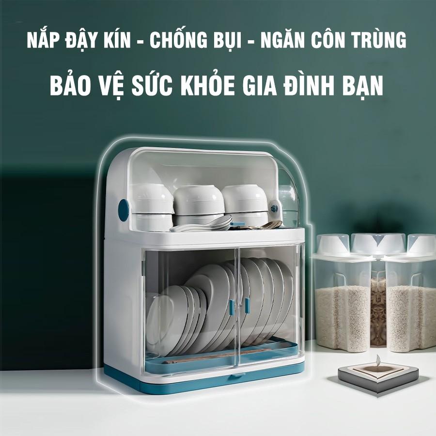 Kệ - Giá để và úp bát chén nhựa có nắp đậy - chạn bát nắp đậy - kệ bát nắp đậy KB02