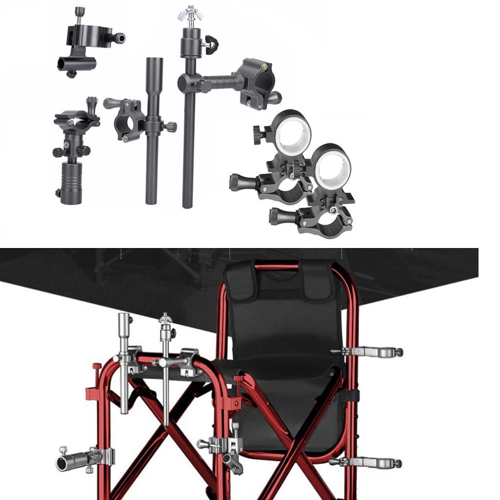 Portable Fishing Chair Accessories Ultra-Light Fishing Rod Rack Bait Tray Light Support Holder Clamp Umbrella Stand