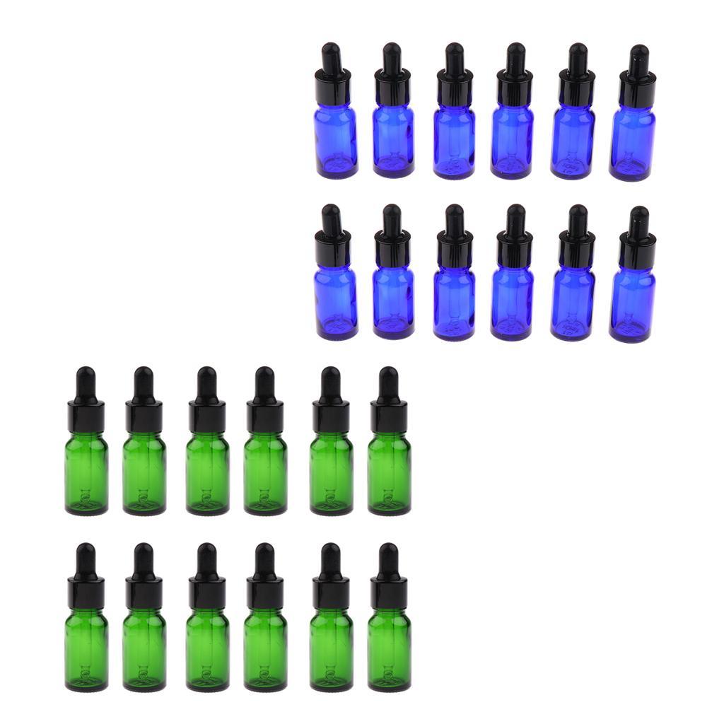 24pcs, Mini Refillable Containers, Glass Bottles with Eye Droppers Aromatherapy Perfume Samples Vials for Essential Oil, 10ml