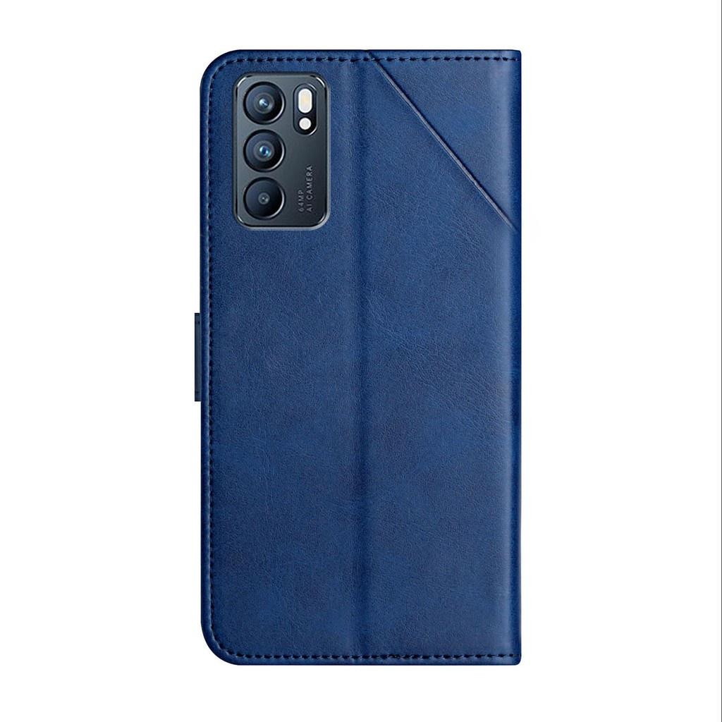 Ốp điện thoại da gập màu trơn cho Oppo Reno4 Pro 4G Reno 6 Pro Plus 5G Find X3 Pro Find X2 Pro