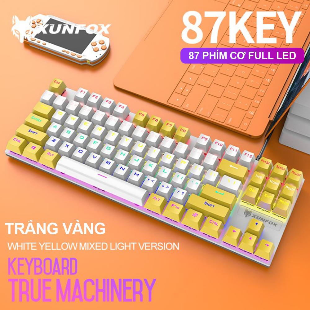 Bàn Phím Cơ Gaming K80 Full Led TKL 87 Chơi Game Cực Đã Bàn Phím Máy Tính Văn Phòng LED RGB Siêu Đẹp