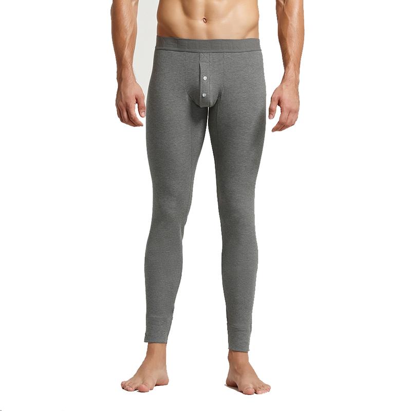 Long Johns Nam Ấm Mở Mặt Trận Căng Giãn Nhiệt Quần Lót Nam Rayon Nén Đáy Quần Legging Nhà Pijama Dài Quần Dài