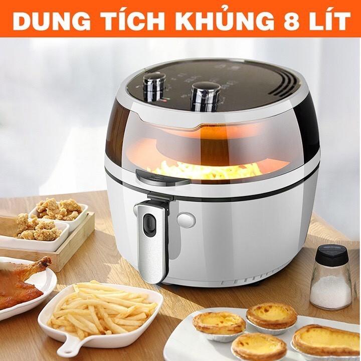 Nồi chiên không dầu 8L , Thiết Kế Hiện Đại, Giúp Bạn Và Gia Đình Thưởng Thức Những Món Rán, Quay Thật Thơm Ngon