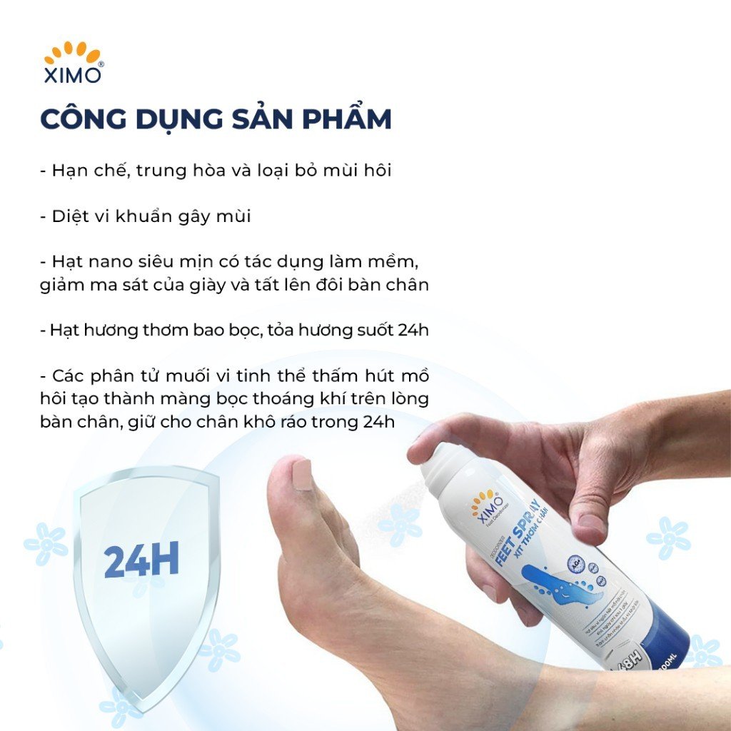 Chai xịt thơm chân Feet Spray Ximo 200ml