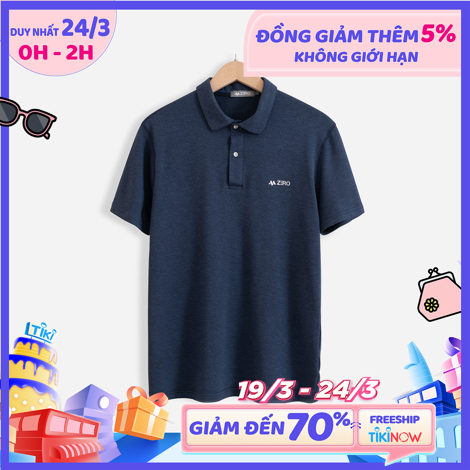 Áo Thun Nam Có Cổ Tay Ngắn Polo Trơn Thời Trang Phong Cách ZERO