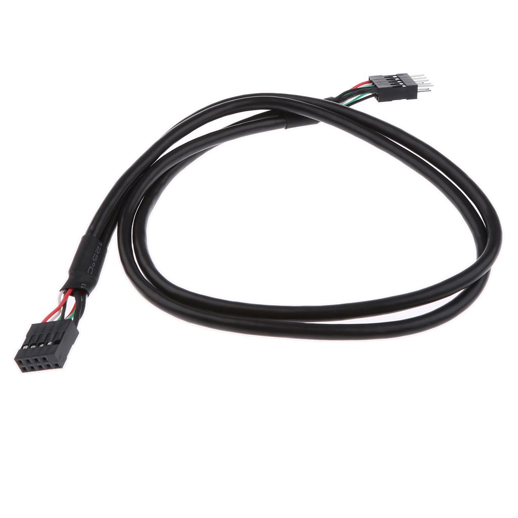 USB2.0 9 Pin Male To 9 Pin Female USB Extension Cable Black