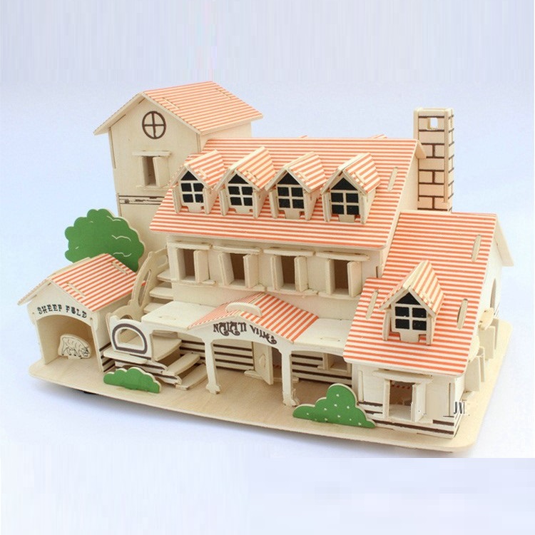 Đồ chơi lắp ráp gỗ 3D Mô hình Yili Holiday Villa