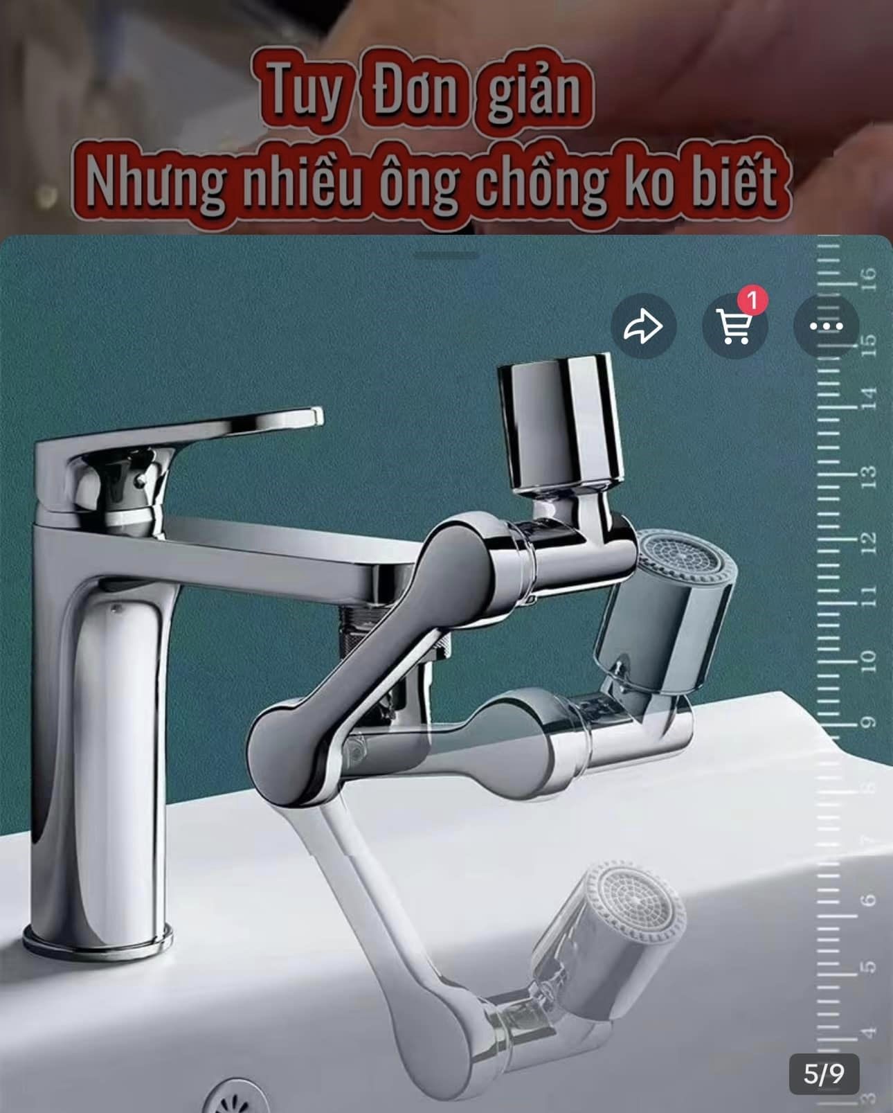 Vòi Nối Bồn Rửa Bát Tăng Áp Cánh Tay Robot Xoay 1080° Chất Liệu Inox 304 cao Cấp