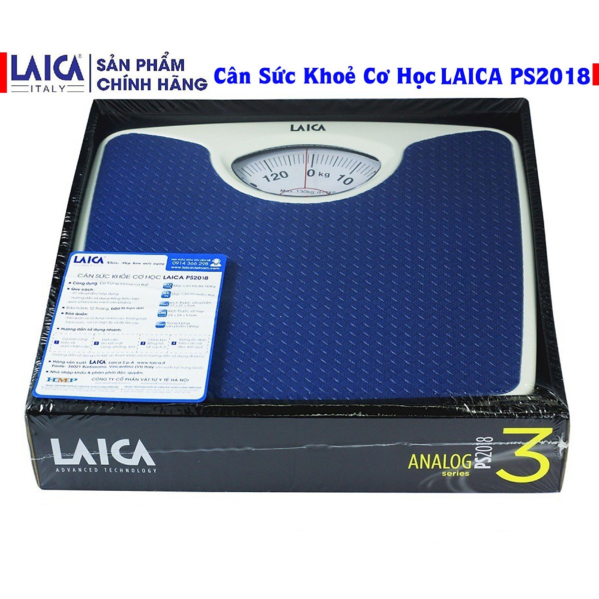 Cân cơ, cân chăm sóc sức khỏe Laica PS2018 (Cân tối đa 130kg) màu ngẫu nhiên