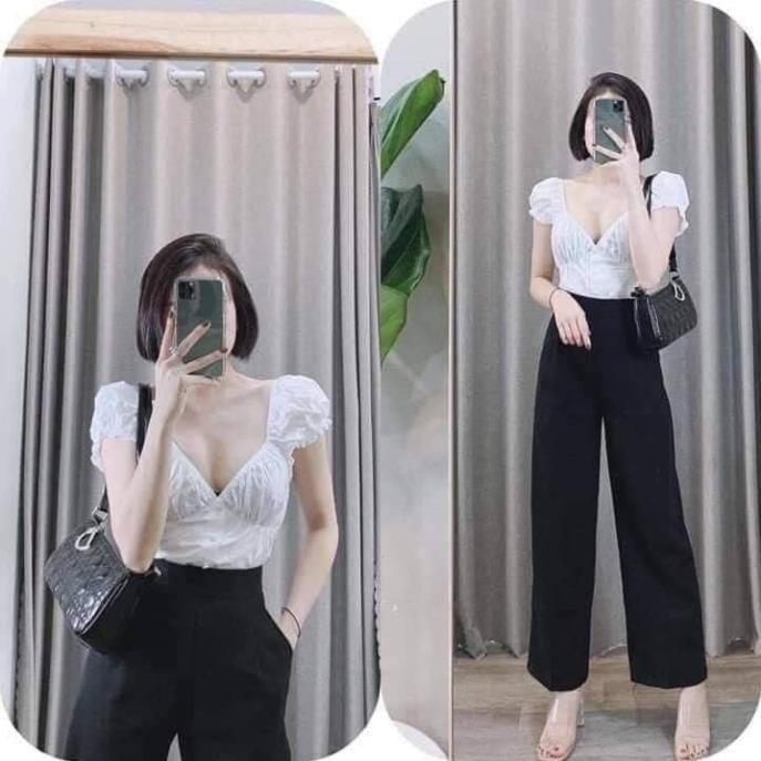 QUẦN ỐNG RỘNG CẠP CAO TÔN DÁNG, QUẦN XUÔNG KHUY GIỮA, CHẤT VITEX XỊN XÒ,KHÔNG LO LỖI MODE