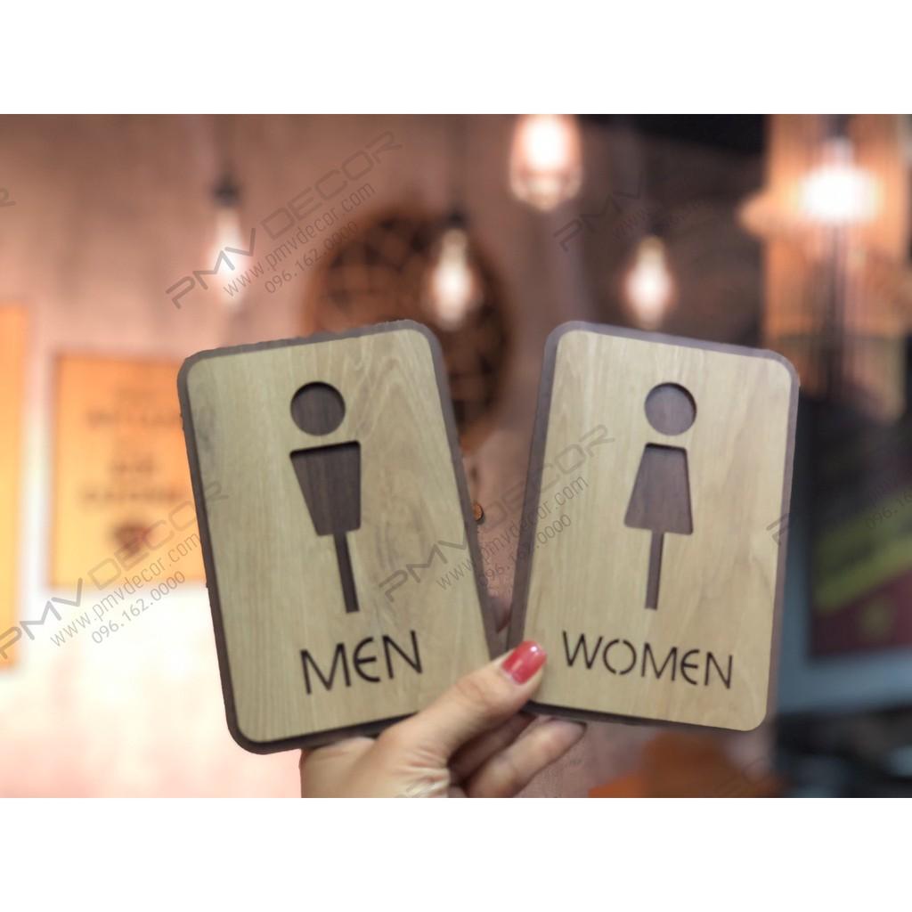 BẢNG WC, KT: 100*150mm Gỗ MDF phủ melamine 2 màu tương phản