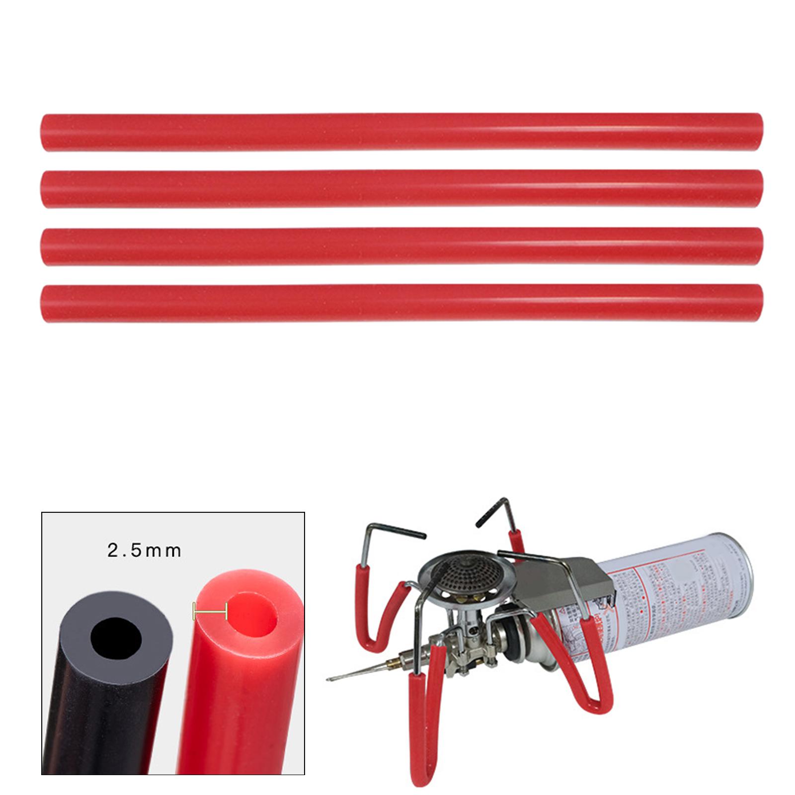 Set of 4 160mm Outdoor Camping Stove Bracket Cover Fishing Gas Stove Protective Pipe Barbecue Picinc Silicone Heat Resistant Tube Replacement