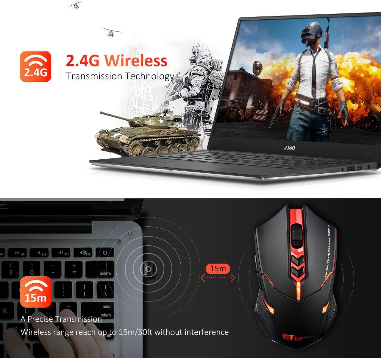 VicTsing PC066 Chuột Chơi Game Không Dây Độc Đáo Silent Click RGB Thở Backlit 2400 DPI Công Thái Cầm 7 Nút Chuột