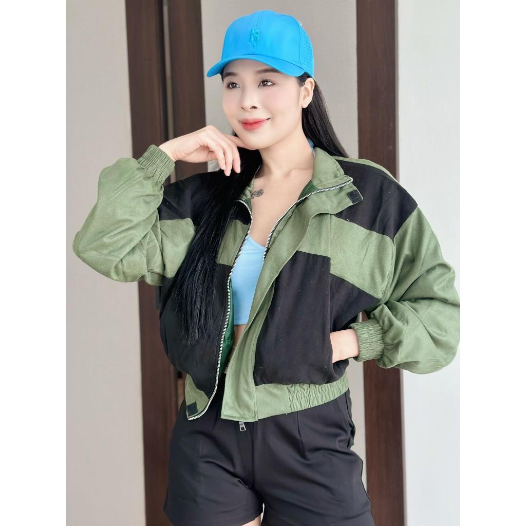 [LZ] Áo khoác da lộn nữ da lộn 2 lớp phối màu đẹp siêu chất-A2156 - Tím