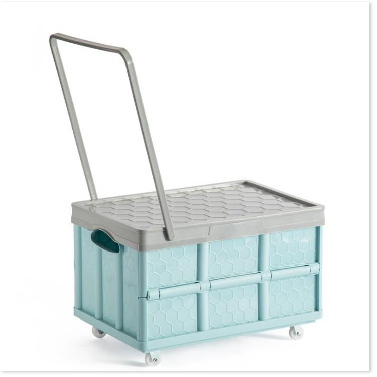 Hộp đựng đồ có thể quay lại có bánh xe và nắp đậy 55L - tặng túi đựng chống thấm
