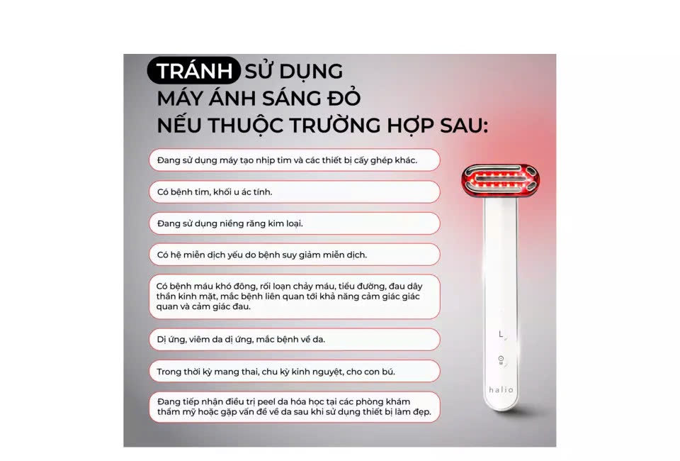 Máy Ánh Sáng Đỏ Giúp Trẻ Hoá Da Halio Red Light Therapy Device 3 in 1 - Hàng Chính Hãng