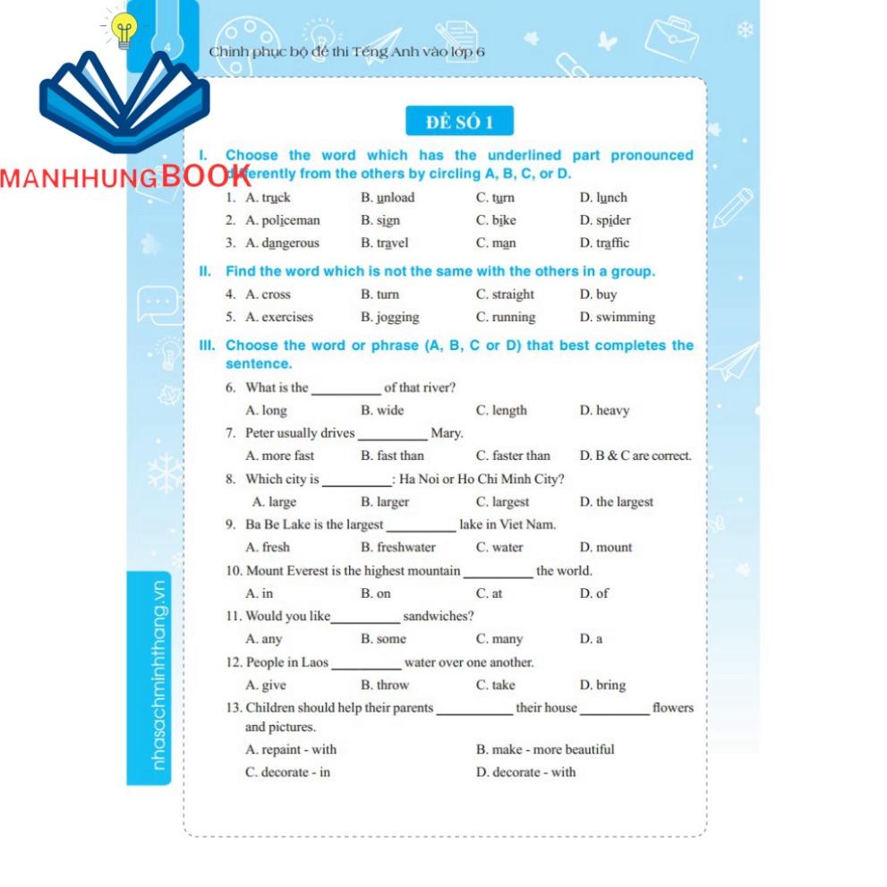 Sách - Chinh phục bộ đề thi Tiếng Anh vào lớp 6