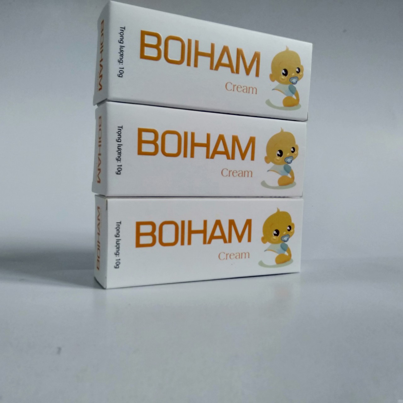 [COMBO 3 HỘP] Kem giảm hăm BOIHAM Cream bảo vệ cho làn da nhạy cảm của em bé tránh khỏi các tác nhân gây kích ứng, giúp phòng ngừa hăm tã, giúp da bé luôn mềm mịn- tuýp 10g, hàng chính hãng 