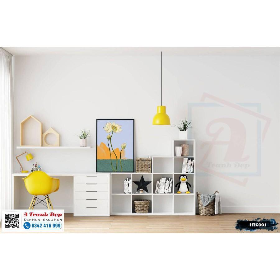 Tranh Canvas hoa sen họa tiết đơn giản - HTG001