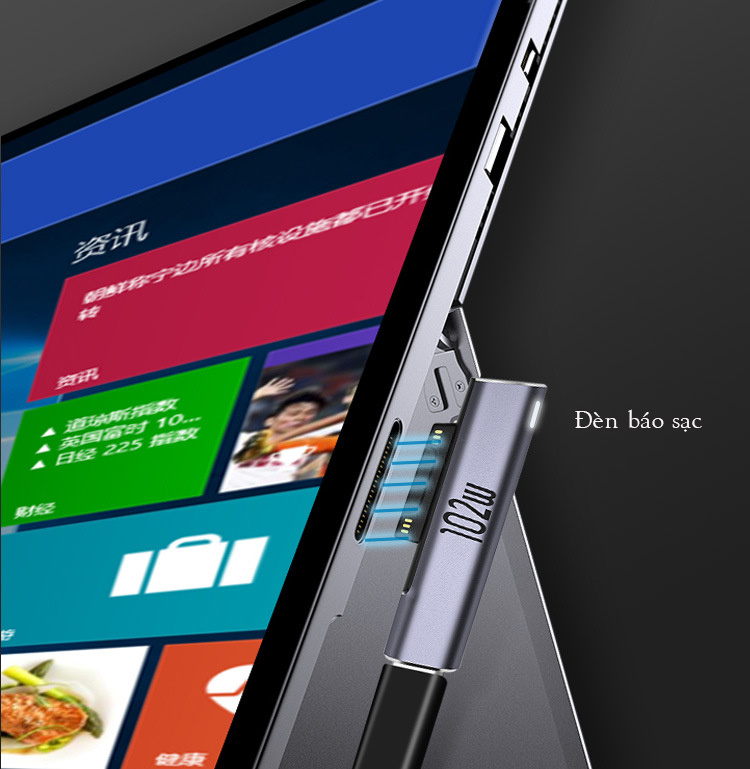 Đầu chuyển đổi sạc nhanh Type c sang Surface pro 3,4,5,6,7,8,X, Surface Go, Book 2,3 -15V