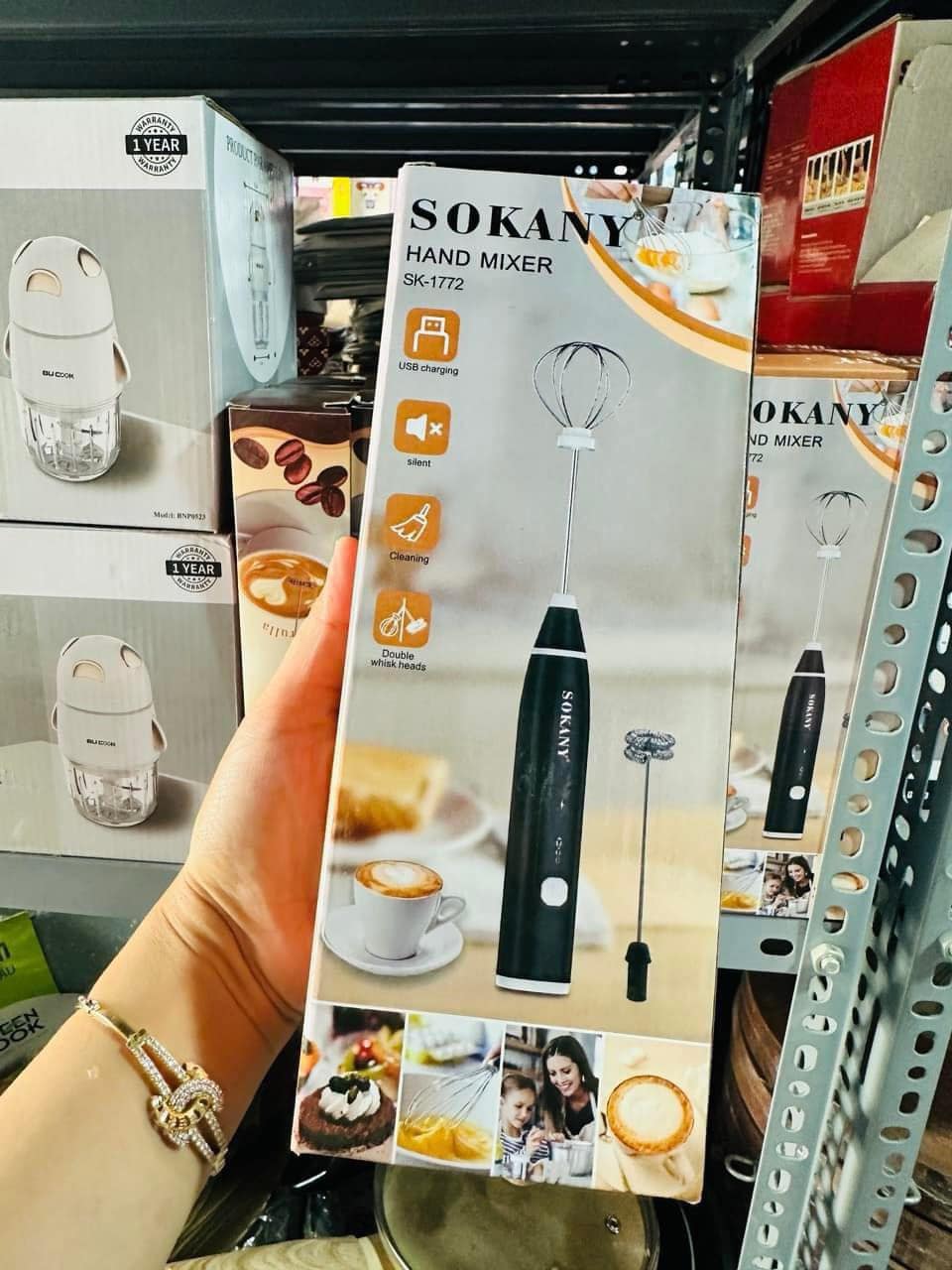 Máy Đánh Bọt Cà Phê, Máy Đánh Trứng Cầm Tay SK, Sạc USB Tiện Lợi Dùng Trong Gia Đình - Hàng Nhập Khẩu