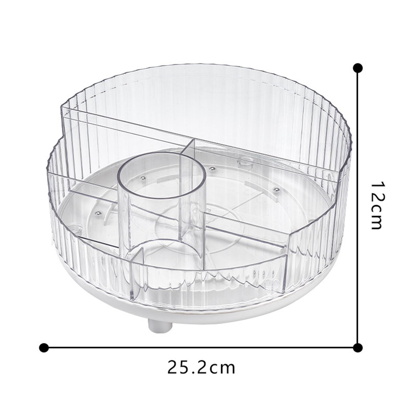 Turntable Cosmetic Makeup Rack Organizer, Makeup Brush Holder Cosmetic Storage Box for Bedroom