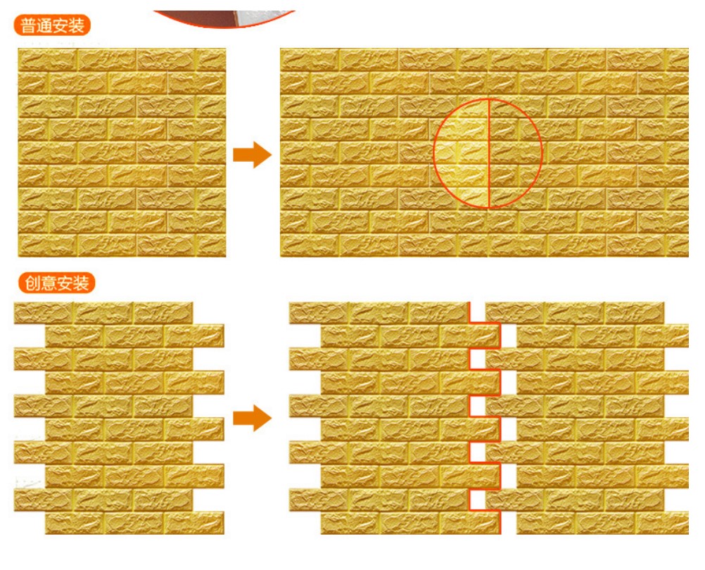 Combo 10 tấm xốp dán tường màu vàng kem