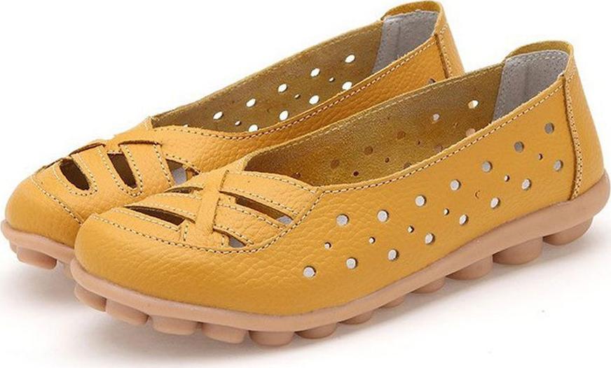 Women's Flat Hollow Loafers Soft Bottom Casual Peas Shoes Boat Shoes
