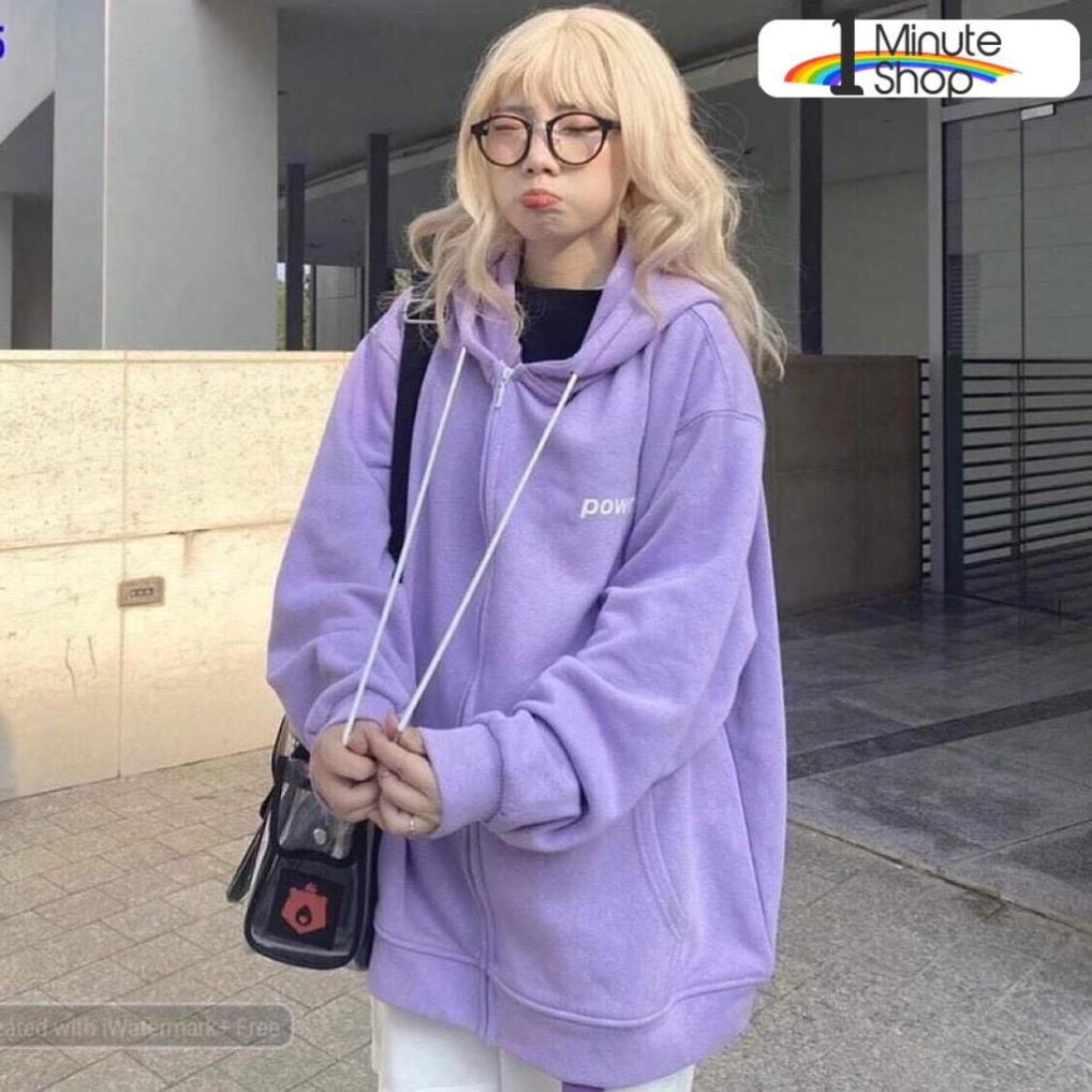 Áo hoodie In Hình POWER unisex, dành cho nam nữ chất nỉ dầy dặn có dây kéo Form Rộng Ulzzang 5 Màu ( Kèm Ảnh Thật