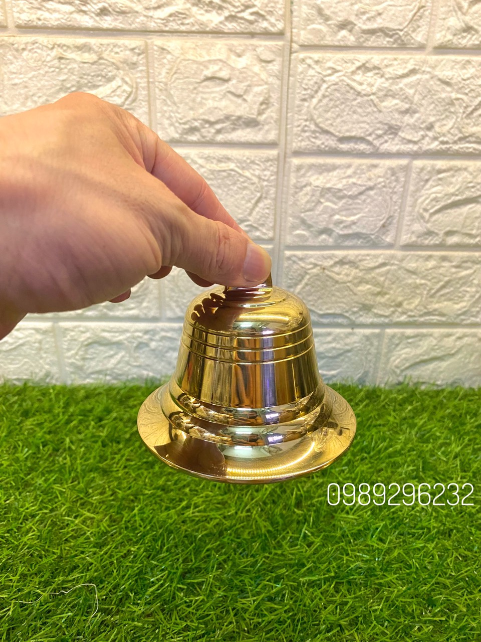 Chuông lắc đồng vàng 5in - chuông lắc 12cm