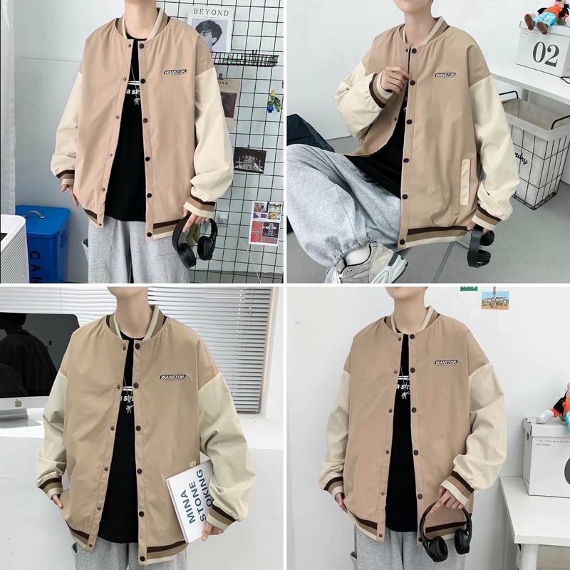 Áo Khoác Dù BOMBER WAS (màu Đen/Nâu)/ Jacket   Form Rộng Tay Dài Ulzzang Unisex