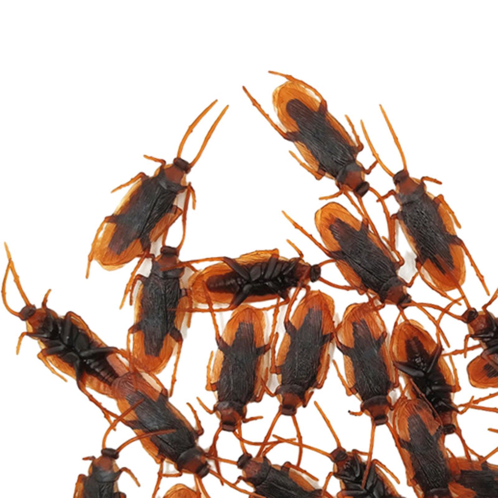 100 Pieces Fake Roaches Halloween Props Party Favors Animal Toys Tricky Toys Educational Toys Artificial Fake Roach for Christmas