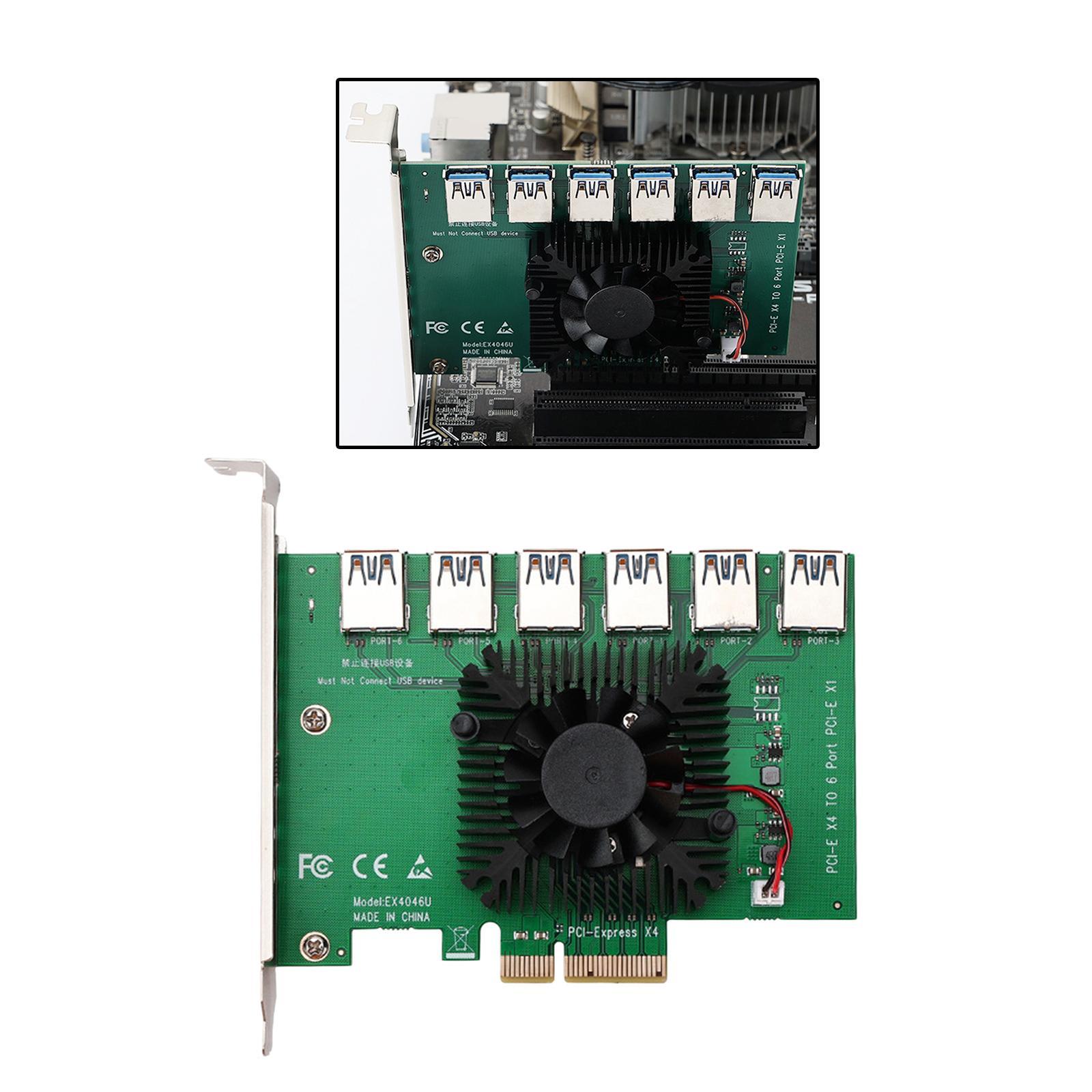 1 to 6  Expansion Card  x4/x8/x16 Converter 6 Port for