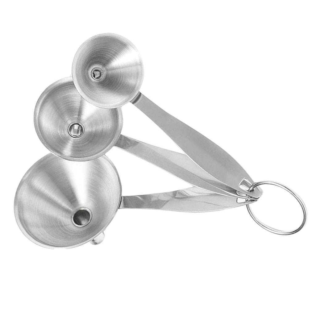 Funnel Set with Long Handles Stainless Steel Set of 3 for Home Kitchen