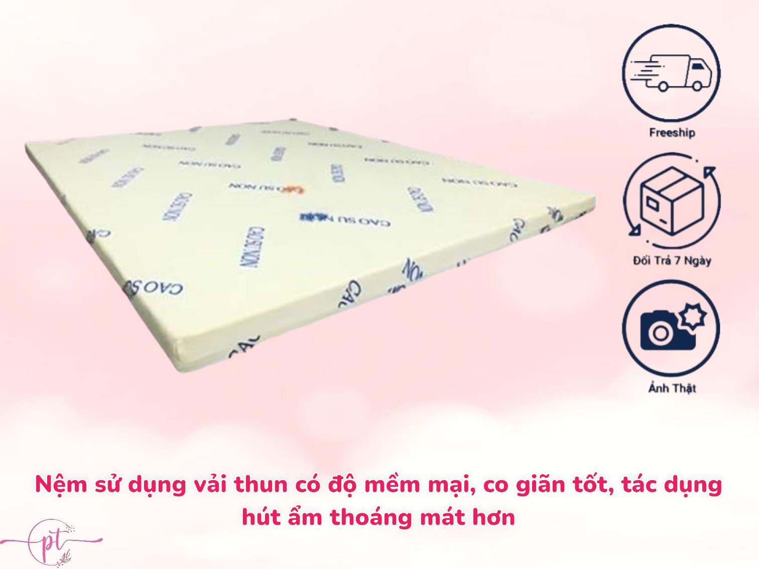 Nệm Cao Su Non Gấp 3 1m6x2mx10cm