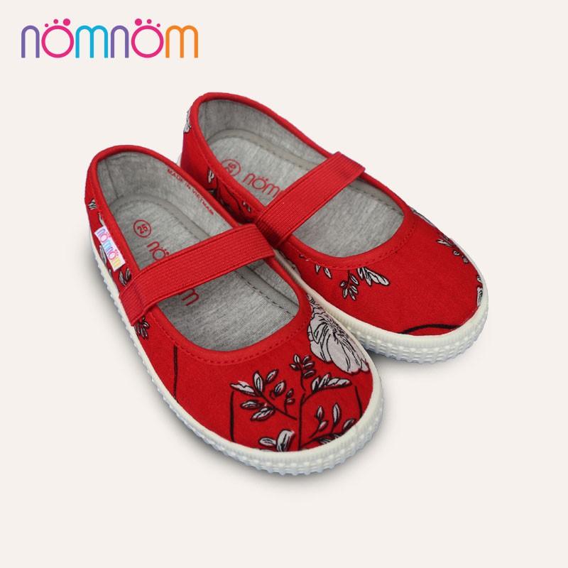 Giày búp bê cho bé gái quai chun NomNom EPG1913 màu Đỏ