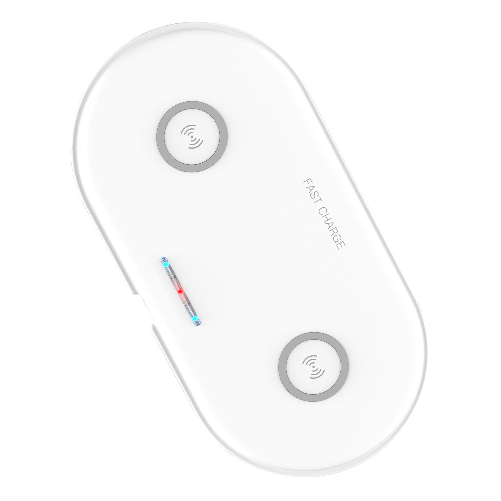 Bộ sạc nhanh 5 / 7,5 / 10W không dây Siêu mỏng Di động Tự động tắt nguồn Bệ sạc kép