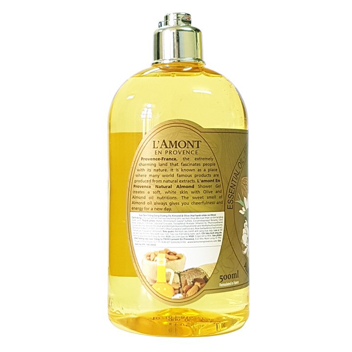 Combo Sữa Tắm L'AMONT Almond & Olive Shower Gel (500ml) Và Sữa Dưỡng Thể L'AMONT Almond & Olive Body Lotion (250ml)