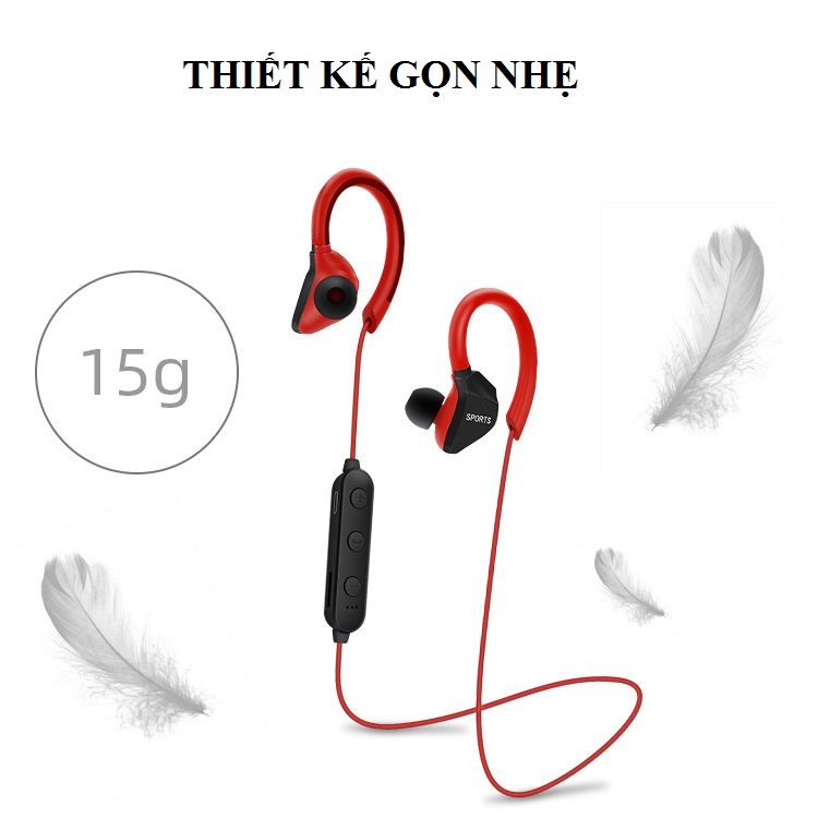 Tai Nghe Bluetooth Nhét Tai GSD - Thiết Kế Đeo Cổ Thể Thao, Gọn Nhẹ - Tích Hợp Khe Cắm Thẻ Nhớ TF, Nghe Nhạc Không Cần Bluetooth