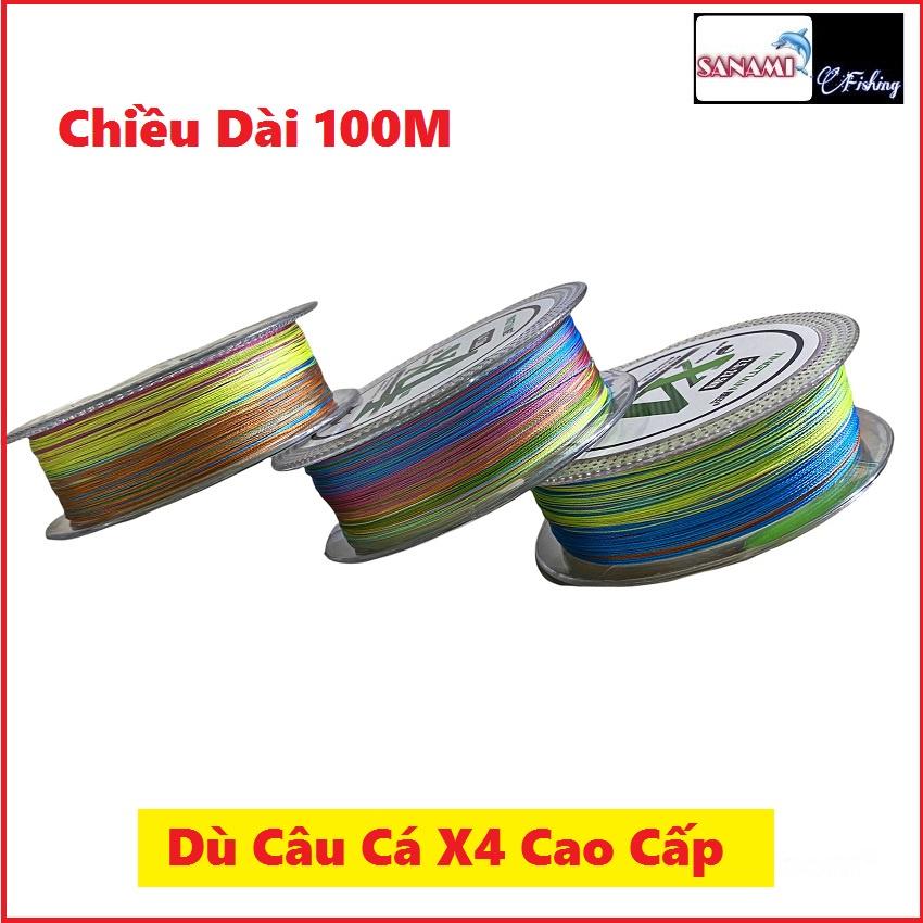 Dù Câu Cá Cao Cấp X4 100M Chất Liệu Mềm Mịn,Không Xù,Dây Câu Cá -Sanami Fishing DCR5