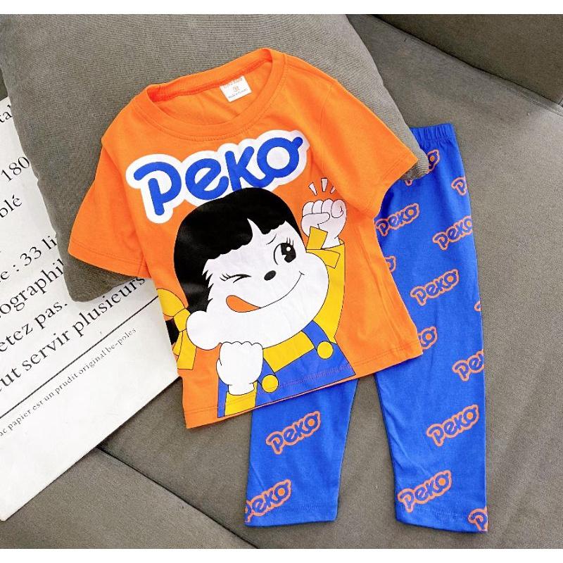 Bộ tay ngắn quần dài thun cotton in hình siêu đẹp cho bé gái từ 10 đến 21 ký - Bộ quần áo trẻ em